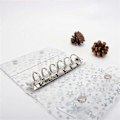 Miniatyrbillede 4 af 5: A7 Budget Binder Cover Klar PVC 6 Ring Binder Glitter Stjerne Genopfyldelig Notesbog Shell Beskytter med 2 Trykknapper