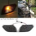 Miniatyrbilde 3 av 5: Røkt Svart LED Front Side Marker Lys Blinklys Lampe Rundt Øyenbryn Side Lampe for JL 2018+