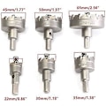 Miniatyrbillede 5 af 5: 6 stk HSS TCT Kædesav Kernebor Bits Bor Bits Carbide Hulåbner, 22-65mm