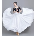 Miniatyrbillede 2 af 4: 720 Silkeagtig Tynd Chiffon Elastisk Talje Lang Mavedans Nederdel White 85CM