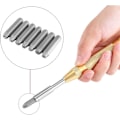 Pikkukuva 3 / 3: 38 osainen metallipunssityökalusarja automaattisiin kirjaimiin ja numeroihin, metalliperforointi, DIY-punssaussetti metallille, nahalle, puulle, 0,3 mm