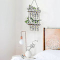 Miniatyrbild 2 av 4: Väggmonterad Växtglasförökningsstation Rör Blomsterterrarium Med Träställning Modern Vas A