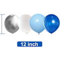 Miniatyrbillede 4 af 5: Blå Sølv Hvid Latex Balloner, 50 stk 12 tommer Kongeblå og Sølv Metallic Balloner til Fødselsdag Bryllup Fest Dekoration