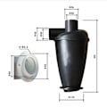 Miniatyrbilde 4 av 5: Støvfri Syklon Støvopsamler SN50T4 50mm Innvendig Diameter Tilbehør Industriell Separator Samler - På Lager