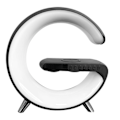 Miniatyrbillede 1 af 4: Smart Ambient Light 15W Trådløs Opladning Bluetooth Højttaler Vækkeur Hjem Intelligent Ambient Lampe EU Stik