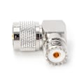 Miniatyrbillede 5 af 5: UHF PL259 Han-stik til SO239 Hun-stik Vinkelret 90 Grader RF Adapter Forbindelse