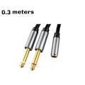 Miniatyrbillede 5 af 5: 3,5 mm til dobbelt 6,5 mm kabeladapter han mono 6,5 jack til stereo 3,5 lydkabel til mixerforstærker DVD 6,35 mm adapter A