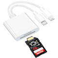 Miniatyrbillede 1 af 4: OTG adapter SD-kort Micro multifunktions kamera adapter konverter kortlæser Dual port dual line