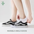 Miniatyrbillede 4 af 5: Bambus træningssokker, unisex, usynlige ankelsokker, lave usynlige slip-in sokker, multipakke afslappet sokker til sneakers, loafers og bådsko