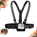 Miniatyrbillede 1 af 5: Brystmonteret Selebånd til GoPro Hero 7 6 5 4 3 3 Black Silver Fusion og med J-krog - Fuldjusterbar Båndstørrelse