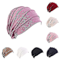 Miniatyrbillede 5 af 5: Damer Bomuld Elastisk Beanie Blød Bandana Blød Hat Bandana Hedge Venetian Kemisk Hat