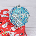 Miniatyrbilde 5 av 5: 8 cm glitrende, knusebestandige julekulepynt i krystall, 3 stk (lilla)bd