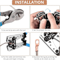 Miniatyrbillede 2 af 4: Sæt af Krympe Tang, Justerbar Krympe Tang AWG 10-0 Trådterminal Krympeværktøj 6-50 mm Multifunktionel Kabelkuttere med Skridsikre Greb til