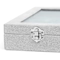 Miniatyrbillede 5 af 5: Fløjlsbeklædt Glas Smykke Ring Display Opbevaringsboks Bakke Stativ Smykke Ørestik Opbevaringsboks