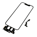 Miniatyrbillede 1 af 5: Forreste Ydre Glas Touch Screen Linse Udskiftningsskærm Samling Reparationsdele til iPhone 13 Mini