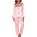 Miniatyrbild 1 av 5: Dam Pyjamas Set, Dam Silke Satin Pyjamas Set, Pyjamas Set Långärmad Hemkläder Lämplig för Alla Säsonger