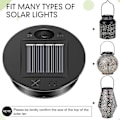 Miniatyrbild 3 av 5: 6 st Solcellslampor Ersättnings Topp 7 Solcellslyktor Delar Led Solpanel Lykta Lock Ljus För Utomhus