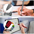 Miniatyrbillede 3 af 4: Soft Touch Click Stylus, 2-i-1 Tilbagekørbar Metal Stylus, Sort Blæk, 4 (