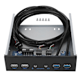 Miniatyrbillede 1 af 5: USB 3.0 + USB 2.0 19PIN HD Audio Forlænger Frontpanel