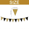 Miniatyrbillede 2 af 5: (NYT MØNSTER) Trekant Flag Bunting Banner, 3 Pak Pennant Banner til Bryllup, Babyshower, Event & Festartikler 30 stk Flag (Trekant Flag - Sort Gå