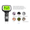 Miniatyrbild 3 av 5: Uppgradera 2,4 tum Digital Mikroskop 1600X Förstoring Myntmikroskop med 8 LED-lampor Lödning Mikro