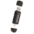 Miniatyrbild 3 av 5: Minneskortsläsare Micro USB OTG USB Plug and Play Minneskortsläsare/skrivare för Windows för Android Telefon PC Svart