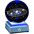 Miniatyrbilde 1 av 5: 3D Solsystem Modell Krystallkule Lasergravert Hologram med Lysende Base Planet Modell Vitenskap Astronomi Læringsleketøy