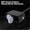 Miniatyrbillede 3 af 5: EU WIFI Smart Udendørs Stikkontakt Vandtæt IP44 til Stikkontakt Fjernbetjening Timing til Alexa EU STIK