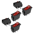 Miniatyrbillede 2 af 2: 5 stk 2-polet SPST Rød Neon Lys Tænd/Sluk Vippekontakt AC 16A/250V 20A/125V