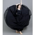 Miniatyrbillede 1 af 2: 720 Silkeagtig Tynd Chiffon Elastisk Talje Lang Mavedans Nederdel Black 85CM