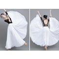 Miniatyrbillede 3 af 4: 720 Silkeagtig Tynd Chiffon Elastisk Talje Lang Mavedans Nederdel White 85CM