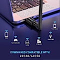 Miniatyrbilde 3 av 5: USB Bluetooth 5.3 Adapter for PC, Driver Free, Lang Rekkevidde 492ft / 150m Bluetooth Stick Mottaker & Sender Kompatibel med Windows 11/10/8.1, (trenger