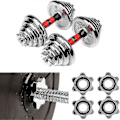 Pikkukuva 3 / 3: 4 kpl Dumbbell Spinlock -sarjoja, liukumattomat 25 mm vakio Spinlock -lukkoja, ruuvikorkit käsipainojen tankoihin, tankojen tähtilukkoja A