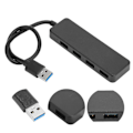 Pikkukuva 4 / 5: USB 3.0 4-portinen Hub 5Gbps Nopea 4-in-1 Suojaustoiminto USB-jakaja Kotimatkailuun Toimistoon Ulkotiloihin