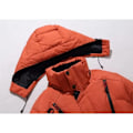 Miniatyrbillede 5 af 5: Mænds Dunjakke Vinter Parka Med Hætte Udendørs Tyk Varmt Oversized Mode 2024 Lynlås Lukning Dunjakke Orange 3XL