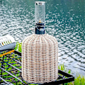 Miniatyrbilde 5 av 5: Gassylinderdeksel for utendørs matlaging, bærbar rottingdeksel for gassbeholder for fotturer