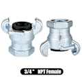 Miniatyrbillede 4 af 5: 4 Sæt NPT Jern Luft Slange Fitting 2 Lug Universal Kobling Chicago Fitting til Hun og Han Ende (