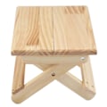Miniatyrbild 5 av 5: Fällbar liten fyrkantig bänk i massivt trä, lantlig stil, ergonomisk design, fint utförande