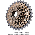 Pikkukuva 4 / 5: Mf-tz500 6-vaihteinen vapaapyörä 14-28 hammasta MTB Shimano Tourney -pyörään