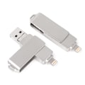 Pikkukuva 1 / 4: 256 Gt:n USB-muistitikku, Ulkoinen USB 3.0 -muistitikku MFI-salaman, USB 3.0, USB C 3-in-1 Silver