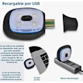 Miniatyrbillede 2 af 5: Unisex USB Genopladelig Lysende LED Vinterhue Varmt Hue med Forlygte til Nat og Efterår Hætte Indvendig Lys Red