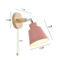 Miniatyrbillede 2 af 3: Væglampe Med Træk Switch Fri Rotation 350 Natlampe RTro Moderne Træ Væglampe E27 Indendørs Væglampe Passer Til