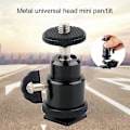 Miniatyrbild 2 av 5: Standard 1/4 Skruvport Kulhuvud Bekvämt Panoramiskt Metall 360 Grader Svängbart Stativadapter för Kamera JIKAIX