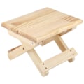 Miniatyrbild 1 av 5: Fällbar liten fyrkantig bänk i massivt trä, lantlig stil, ergonomisk design, fint utförande