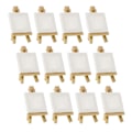 Miniatyrbillede 2 af 5: 12 stk. Mini Staffeli til Kunstnere + 3 Tommer x 3 Tommer Mini Lærredssæt Maleri Børne Håndværk DIY Tegninger Lille Bord