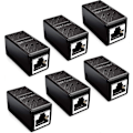 Pikkukuva 1 / 5: 6x Cat6 Silta-päätteen Verkkokaapeli Patch-kaapeli Ethernet-kaapeli Suojattu Modulaarinen Adapteri 2x Naisliitäntä Rj45 Dsl Lan - Musta