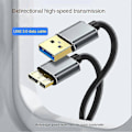 Miniatyrbilde 3 av 5: Ekstern USB Micro-B HDD-kabel, datakabel, 0,5 m