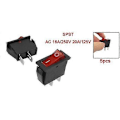 Miniatyrbillede 1 af 2: 5 stk 2-polet SPST Rød Neon Lys Tænd/Sluk Vippekontakt AC 16A/250V 20A/125V