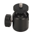 Miniatyrbild 1 av 5: Mini Kulhuvud 1/4 tum Skruv 3/8 tum Gänga 360 Grader Roterbar Aluminiumlegering Kamera Hotsko Fäste för Stativ Monopod