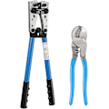 Miniatyrbillede 1 af 4: Sæt af Krympe Tang, Justerbar Krympe Tang AWG 10-0 Trådterminal Krympeværktøj 6-50 mm Multifunktionel Kabelkuttere med Skridsikre Greb til